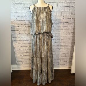 City Chic Brown and Cream Maxi Dress
